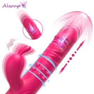 Slips Slipje Konijnenvibrator voor Vrouwen Vagina G-spot Tepel Clitoris Stimulator Stak Telescopisch Roterende Dildo Volwassen Sexy Speelgoed 230824