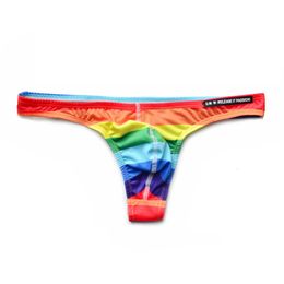Slips slipje regenboog kleur heren Thong ondergoed slips Lenceria sexy Gay bikini Tanga G-string lingerie Sissy slipje man zwemmen Thong 230920