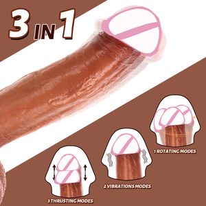 Slips Culottes Réaliste Énorme Gode Vibrateur pour Femmes Sex Toys Chauffage Grosse Bite Télécommande Pénis Télescopique Anal Femelle Stimulateur Vaginal 230901