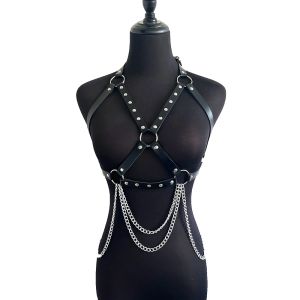 Briefspanties Sexy Body Challe Harness for Women Gothic Belt Lingerie Bra Bra BDSM Bondage PU Leather Cosplay Cosplay Goth Garter Garter Barter