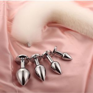 Slips Slipje Sexy staart met afneembare gladde aanraking Metaal Prostaatstimulator Anale buttplug Speeltjes voor fetish Cosplay Flirt Accessoires 230824