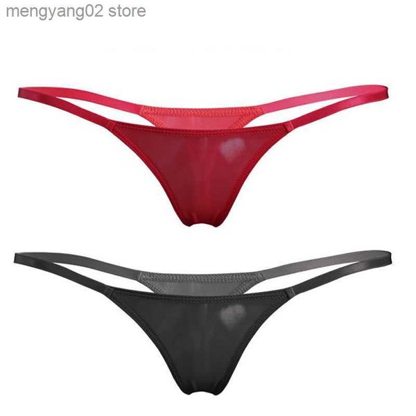 Calzoncillos Bragas Mujeres sexy Encaje Cintura baja Tanga Seda de hielo Ver a través de T-back Sexy Tanga Micro Tanga Tallas grandes Ropa interior transpirable F6 T23601