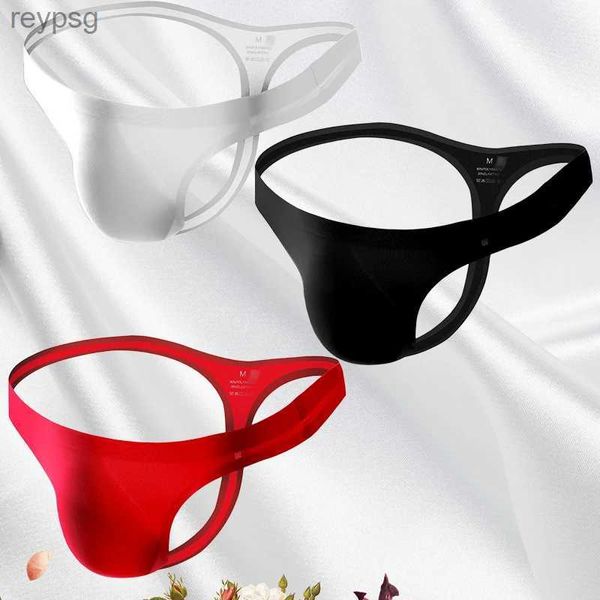 Calzoncillos Bragas Sólido Seda de hielo Tanga sin costuras Delgada Tiro bajo Íntimo Elástico Desnudo T-back Ropa interior 3D Bolsa de corneta grande Confort G-String YQ240215