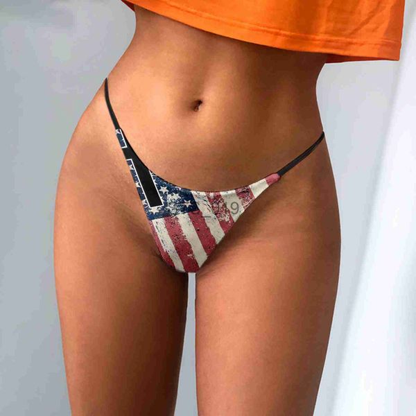 Culottes Culottes USA Drapeau Imprimé Femmes Bikini Strings Mémoires Pour Independence Day Party Sexy G-strings Taille Basse Culotte Sous-Vêtements Lingerie x0625