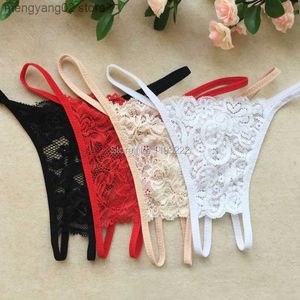 Slips Slipje Vrouwen Meisje Sexy Lingerie Laagbouw Kant Bloemen G String Thongs T Back Open Kruis Crotchless Mesh hol Ondergoed T23601