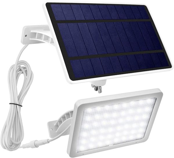 Lumineux 1000 Lumens 48 LED Lampes Solaires Extérieures Murales Solaires Porche Lumières avec Rallonge, IP65 Imperméable à l'eau Solaire Projecteur