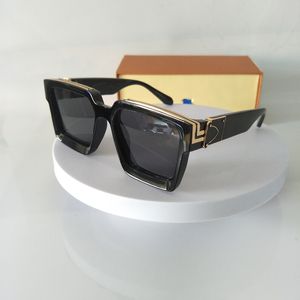 Lunettes de soleil noir brillant hommes femmes Designers lunettes de soleil Vintage carré homme femme lunettes Uv400 lunettes