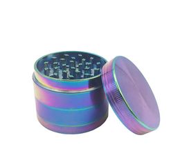 Smerigliatrice per tabacco blu brillante Rilevatore di fumo rotto in lega di zinco con denti diamantati da 55 mm