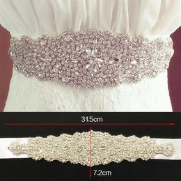 Heldere Bruidsriem Bruiloft Strass Faux Prachtige Prinses Sjerpen Bruidsmeisjesjurk Sjerp Bruiloft Accessoires Multi Kleur Lint B302B