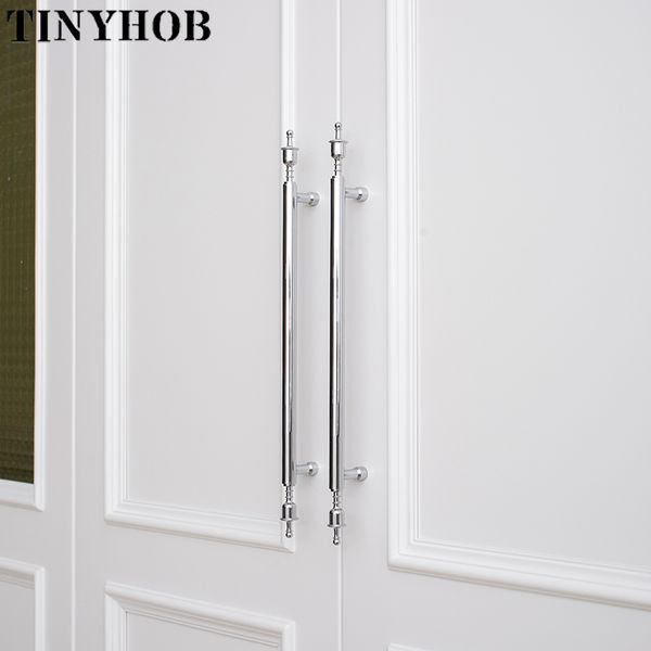 Poignées de meubles de forme de couronne chromée lumineuse Long Round moderne Pulls Armoire Armoire d'armoire Doirée Boîte de chaussure Board d'armoire de tiroir