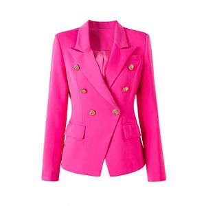 Couleur vif printemps automne femmes rose slim chic de mode Street Lady Quality Blazer Blazer Uster Wear Jackets 240424