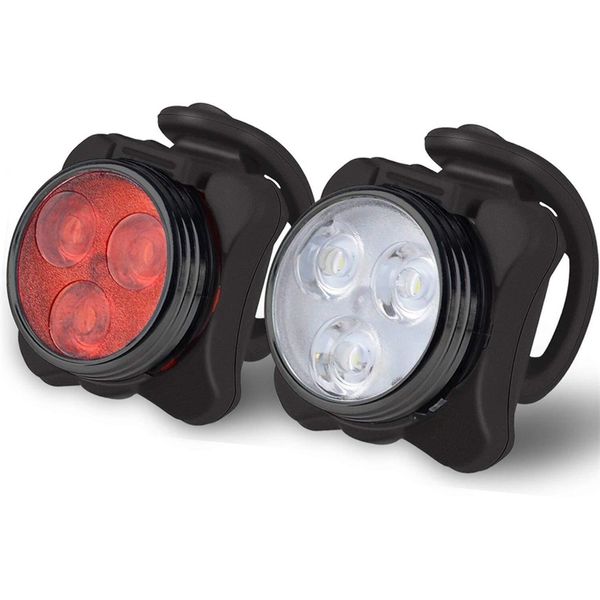 Luz de bicicleta de ciclismo brillante 3 LED cabeza delantera 4 modos USB recargable Clip trasero lámpara de luz impermeable Fiet Sverlichting 1702 Z2