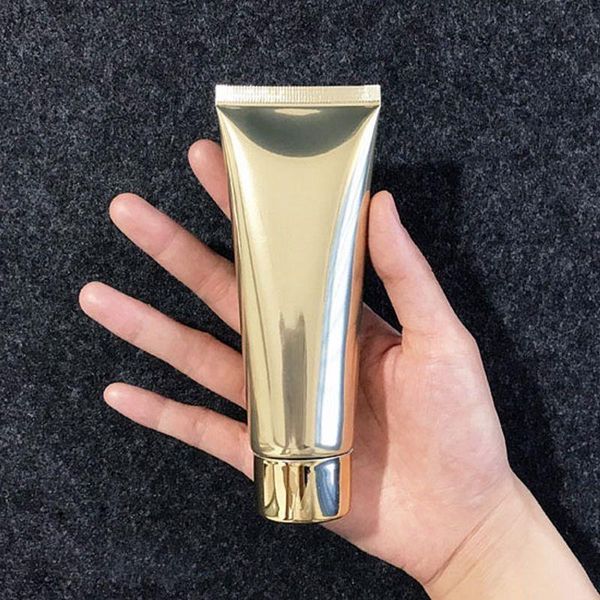 Oro brillante 30 unids/lote 80g manguera de crema de manos vacía tubo de plástico de aluminio, contenedor suave BB, tubo de embalaje cosmético Kghlo