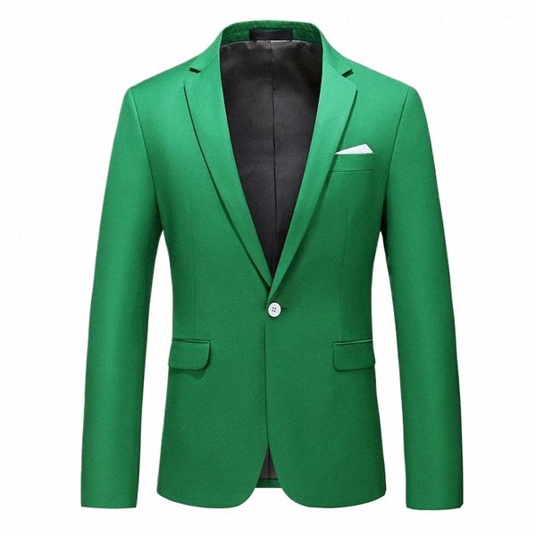 Veste de costume vert vif pour hommes, blazer élégant et Slim pour fête de mariage, manteau Dr adapté à toutes les mers, grande taille 5XL 6XL M5gC #