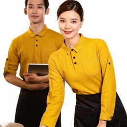 Ligne lumineuse T-shirt Lg Restaurant Serveur Workwear Cantine Supermarché Snack À emporter Hot Pot Ferme Restaurant n7tI #