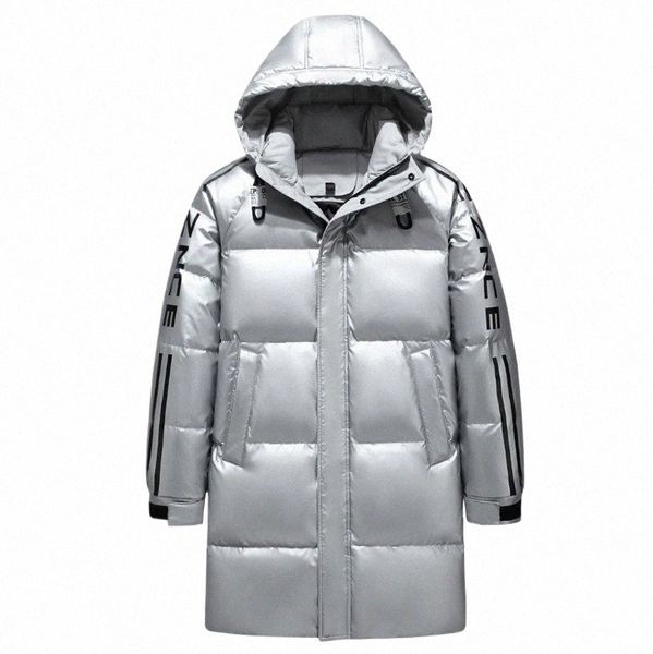 Lumineux Nouvelle doudoune mi-longue pour hommes et femmes Couple Vêtements d'hiver Manteau pour hommes Anglais imprimé jeunesse Fi 2023 W0Tx #