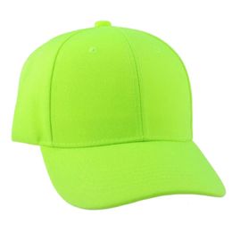 Helder geel groen effen Twill baseball cap blanco casual hoed voor dames heren limoen oranje 6 panel cap voorgebogen vizier 240314