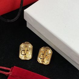 Grandes boucles d'oreilles en strass jaune vif en laiton plaqué or 18 carats boucles d'oreilles de luxe nobles bijoux de créateur pour les femmes et les filles personnalité aretes