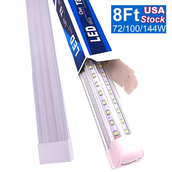 Las luces de tienda LED más brillantes de 8 pies, iluminación de tubo LED para garaje, lámpara cableada para taller, luz de montaje en superficie vinculable fluorescente en forma de V blanca superbrillante OEMLED