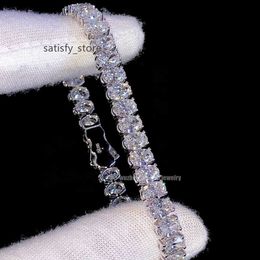 Brilliant Diamond Moissanite Bracelet Sterling 925 Silver Tester Pass Classic Oval Cut incolore Bracelet Moisanite Moisanite