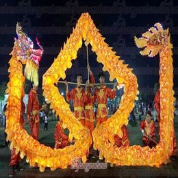 Brillant LED danse du dragon JAUNE Taille 6 # 3 1m Longueur enfants folk soie nouvelle mascotte costume chine culture spéciale vacances party189x