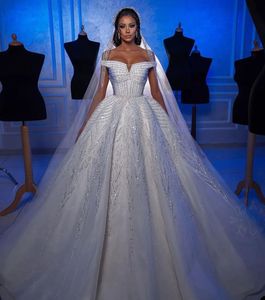 Robe De Mariée Brillante Sans Bretelles Sans Manches Paillettes Balayage Train Dentelle Robe De Mariée Sur Mesure Perle Vestidos De Novia Image Réelle