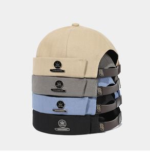 Bonnet Docker sans bords pour hommes et femmes, casquette de marin en coton respirant, casquette rétro réglable pour femmes, chapeau Hip Hop HCS116