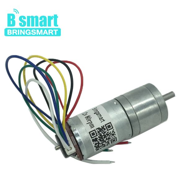 BringsMart JGA25-371 Motor d'engrenage encodeur 12V DC pour le moteur électrique à couple élevé Pièces micro-électriques pour jouet