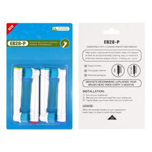 Cabezales de cepillo de dientes de cerdas Soporte de reemplazo de cepillo de dientes OEM Pedido Dupont Nylon CE ROHS FDA Paquetes Mango EB28-P Top