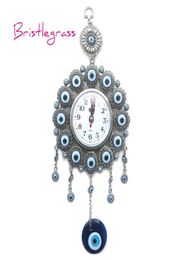 BRISTLEGRASS Turc Nazar Bleu Mauvais Oeil Quartz Horloge Murale Suspendus Pendentifs Amulettes Porte-Bonheur Bénédiction Protections Décor À La Maison 22949930