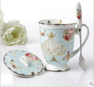 Vasos de cerámica británica, taza de café de hueso de China, tazas creativas de té a la moda para oficina, disponibles en casa por la tarde