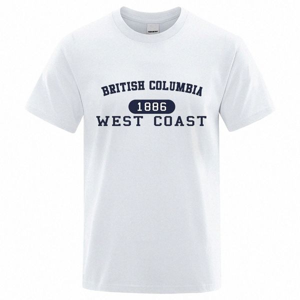 Colombie-Britannique 1886 Côte Ouest Lettre Tshirt Hommes Femmes Fi Vêtements Tshirt Hip Hop Respirant T-Shirt Cott À Manches Courtes c3r0 #