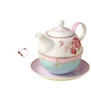 Britse creatieve thee koffie keramische ketel bloem set kind moeder one-person cup pot riem filter gat