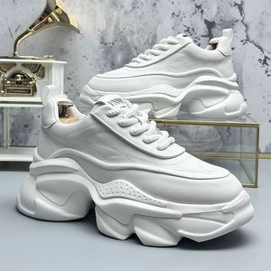 Britse ontwerper trouwjurkfeest schoenen mode ademende vulcanize sport buiten leer casual sneakers round teen dikke bodem vrijetijds wandelende loafers