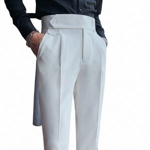 Dr. británico Pantalones para hombres Ropa 2023 Fi Pantalones de cintura alta para hombres Elegante Busin Ropa formal Hombres Pantalones de alta calidad z1GN #