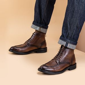 British Fashion Style Men's's Henkle Greil Leather Designer en cuir fait à la main