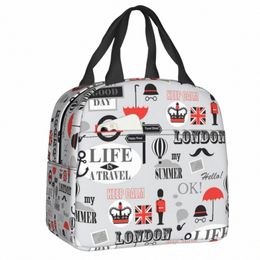 British LD Patroon lunchzak koeler thermisch geïsoleerde Verenigd Koninkrijk uk Logo lunchbox voor school picknick food Tote Tassen C3OG#