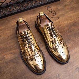 British Men Brogue Shoes Pu Personnalité Pouettel en dentelle sculptée Business de mode de mariage décontracté quotidien AD092 3F21 55BE