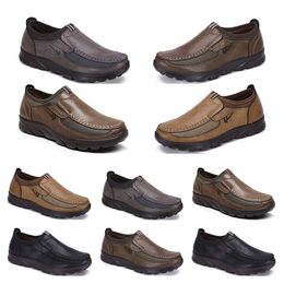 British Quatrety Mens Cuir Casual Chaussures Casual Style noir Brown Brown Green Yellow Red Fashion Outdoor confortable Taille respirante 36-4 68