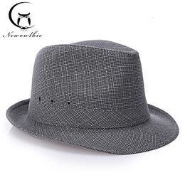 British Retro Mens Top Jazz Hat Taille 4 57 58 59 60cm Paille de paille Fashion Mens Sunhat Gentleman 240429