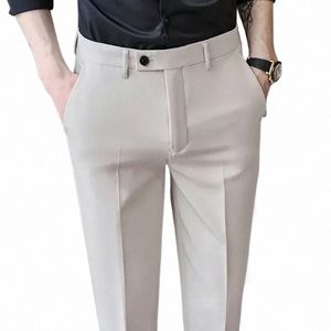 Style britannique Automne Nouveau Solide Haute Qualité Dr Pantalon Hommes Slim Fit Casual Bureau Pantalon Formel Social Mariage Costume Pantalon K1b2 #