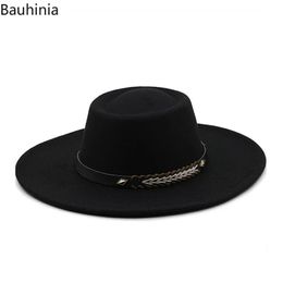 Style British Feel Fedoras Chapeaux pour femmes 9.5 cm de largeur de largeur Men de luxe Formal Caps de jazz robe de mariée Bowler Chapeau Femme 240423