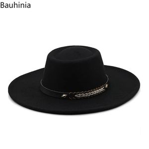 Britse stijl voelde Fedoras -hoeden voor vrouwen. 5 cm brede rand Formele luxe jazz caps bowler bruiloft jurk hoed chapeau femme 240423