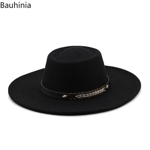 Style British Feel Fedoras Chapeaux pour femmes 9.5 cm de largeur de largeur Men de luxe Formal Caps de jazz robe de mariée Bowler Chapeau Femme 240423