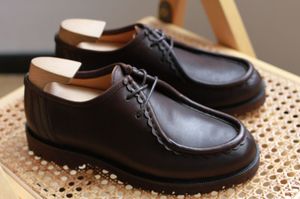 Style britannique en cuir véritable hommes Derby chaussures mode à lacets mâle bureau chaussure Vintage appartements