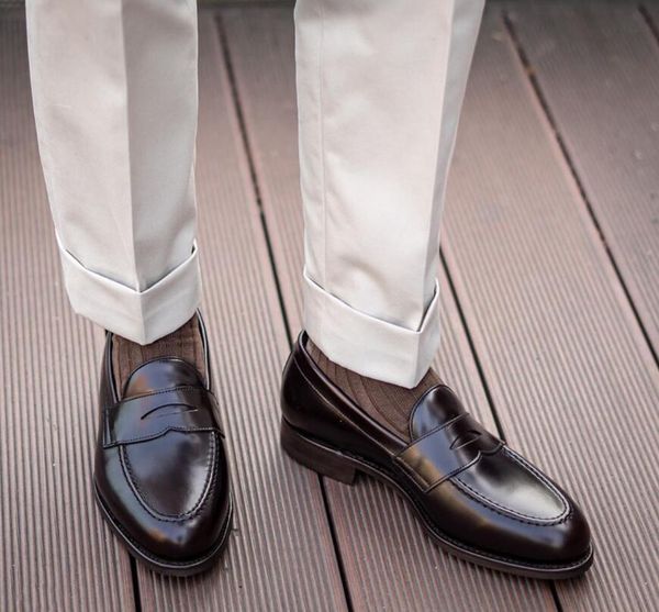 Mocassins de conduite faits à la main de Style britannique chaussures de robe de mariée pour hommes chaussures de bureau ens de bateaux de conduite noirs