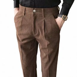 Style britannique hommes taille haute décontractée Dr pantalon hommes ceinture conception pantalon mince bureau formel fête de mariage sociale Dr costume pantalon 85kP #