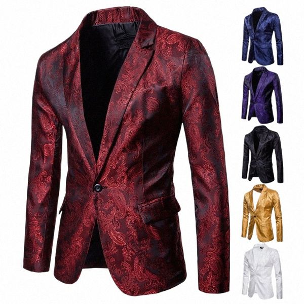 Chaqueta de traje de jacquard de estilo británico para hombre Negro Blanco Azul marino Fi Hombres Busin Fiesta de boda Esmoquin Dr Blazers Tamaño XXX-S U1ll #