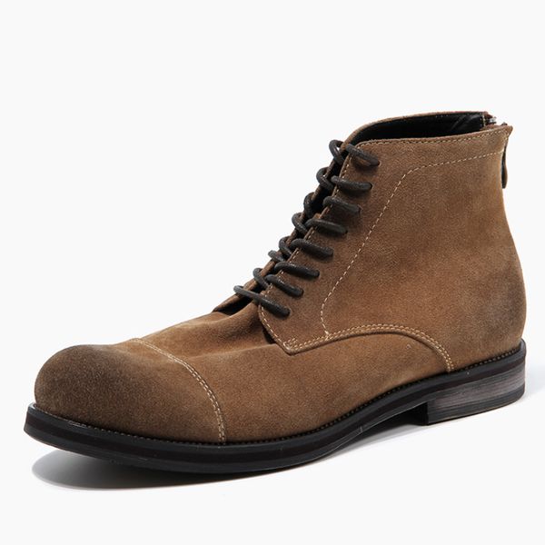 Bottes à fermeture éclair pour hommes, Vintage britannique, de haute styliste, bottes d'extérieur du désert, bottes de sécurité de travail rétro pour hommes