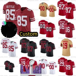 Brock Purdy 23 maillots de football McCaffrey George Kittle Nick Bosa Fred Warner Brandon Aiyuk Talanoa Hufanga Trey Lance Juszczyk Trent Williams vente en gros